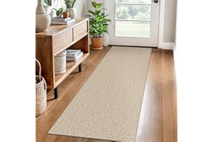 EARTHALL Washable Runner Rug 2x6 Ft Non Slip Runners for Hallways Cotton Rubber Backed Kitchen Runner Braided Indoor Floor Carpet Runners for Entryway, Hallway, Kitchen, Bedroom, Send/Beige