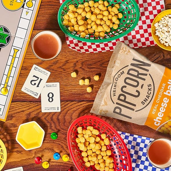 HEIRLOOM CHEDDAR CHEESE BALLS BY PIPCORN, 4.5 OZ