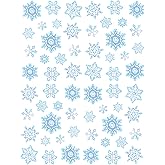 Beistle Snowflake Stickers – 60 Pack, Winter Snow Craft Stickers with Blue & White Designs, Holiday Scrapbook Seals for Christmas Cards, Gift Bags, Envelopes & Crafts, 4 Sheets with 15 Per Sheet