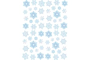 Beistle Snowflake Stickers – 60 Pack, Winter Snow Craft Stickers with Blue & White Designs, Holiday Scrapbook Seals for Christmas Cards, Gift Bags, Envelopes & Crafts, 4 Sheets with 15 Per Sheet
