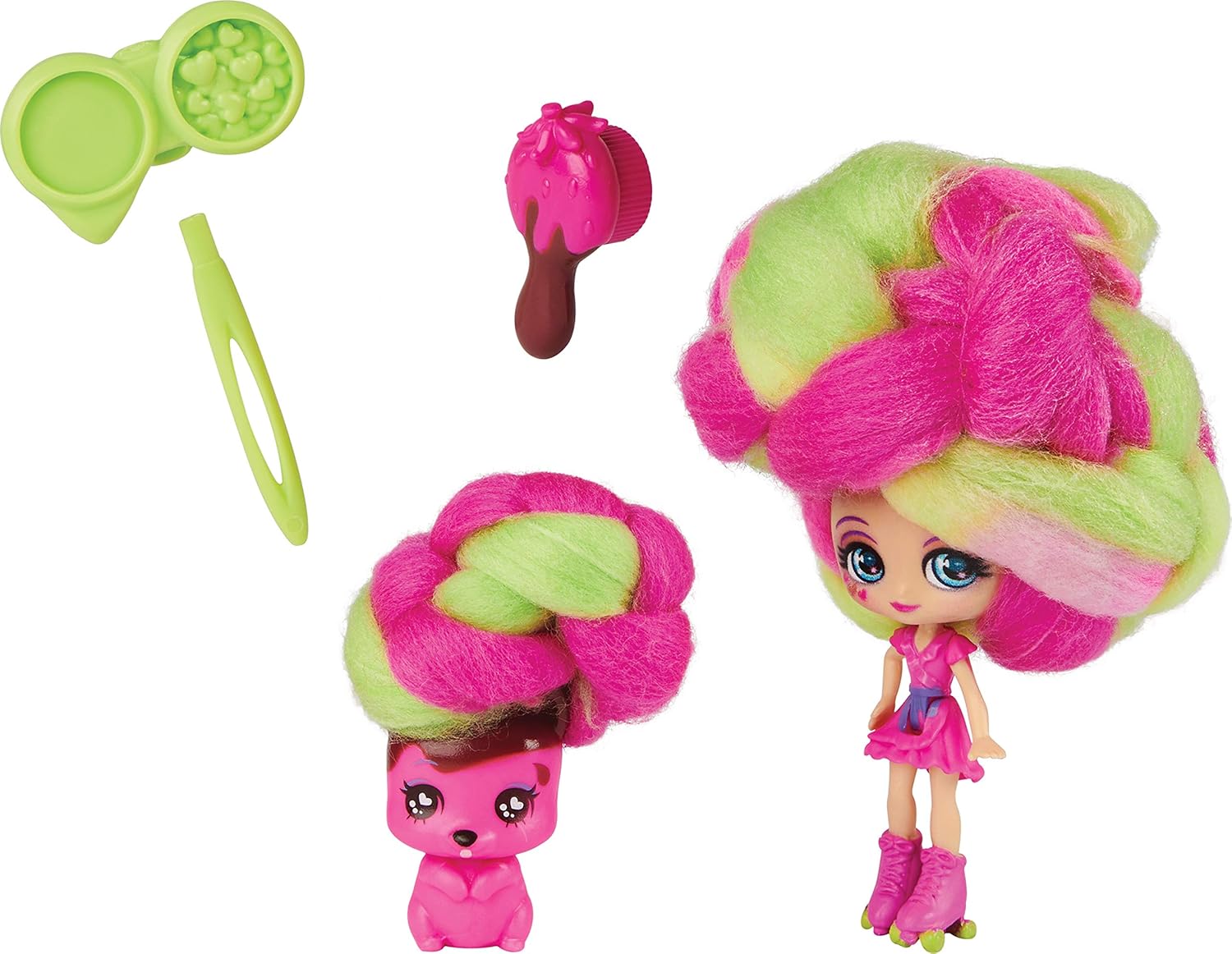Candylocks 2-Pack, Posie Peach 75-cm Scented Collectible Doll and Pet with Accessories (Styles Vary), Grey - Image 5