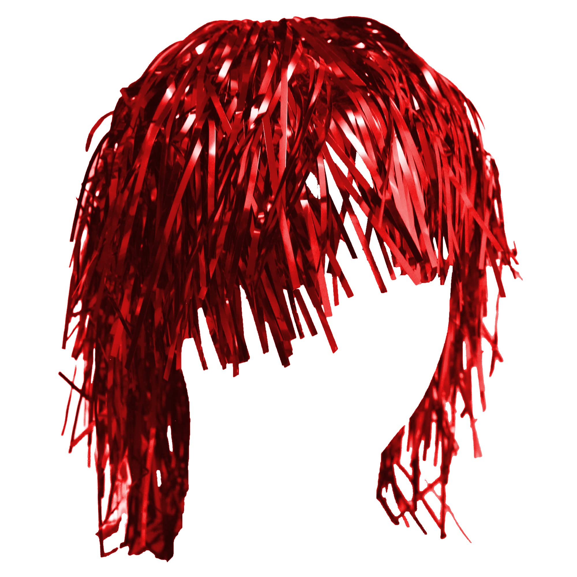 Bristol Novelty BW134 Tinsel Wig Red, One Size