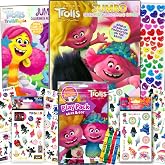Trolls Coloring and Stickers Activity Book Bundle with Coloring Book, Trolls Activity Packs, Stickers, and More