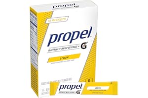 Propel Powder Packets Lemon With Electrolytes, Vitamins and No Sugar, Lemon, 10 Count (Pack of 1