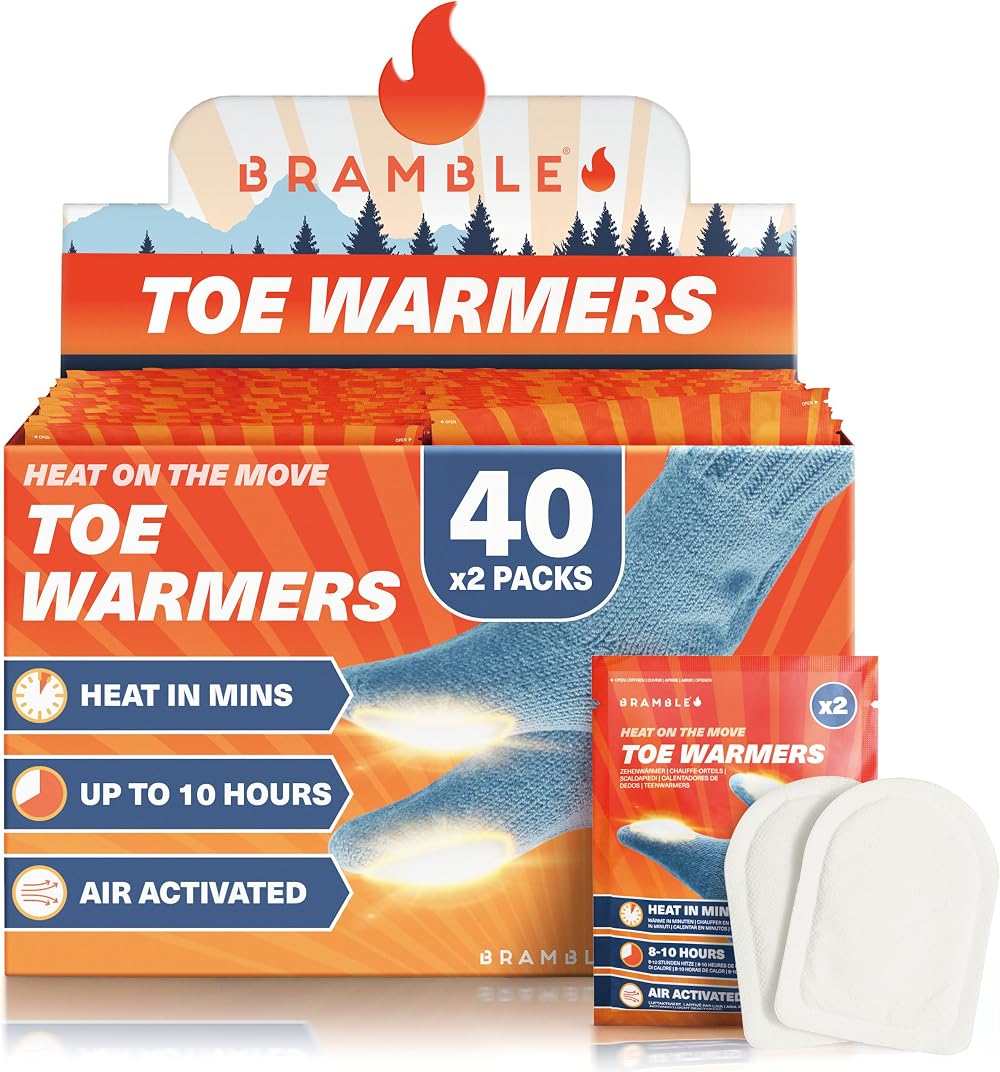 Bramble Adhesive Toe Warmers 40 Pair Ultra-Thin 80 Patches Air-Activated