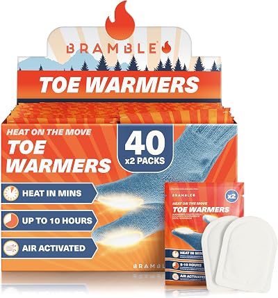 Bramble Adhesive Toe Warmers 40 Pair Ultra-Thin 80 Patches Air-Activated