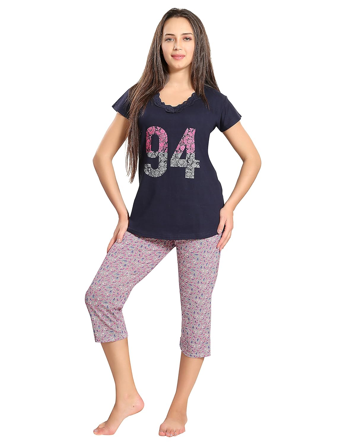av2 women cotton top & capri set 2772