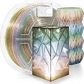 iSANMATE Clear PLA 3D Printer Filament, Transparent Rainbow Glitter Filament, PLA+, 1KG/Spool