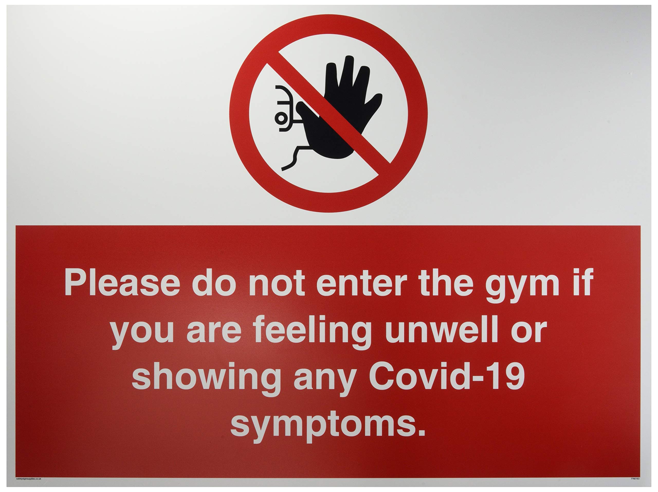 Please do not enter the gym if you are feeling unwell or showing any Covid-19 symptoms.