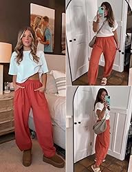 Xiaoxuemeng Womens Baggy Wide Leg Pants Casual