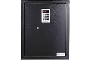 PROTEX SAFE CO. ProtexSafe Electronic Keypad Wall Safe (PWS-1814E)-Black, Burglary Resistant wall safe, digital electronic locking system, velvet interior, automatic door opening, 2 Removable shelves