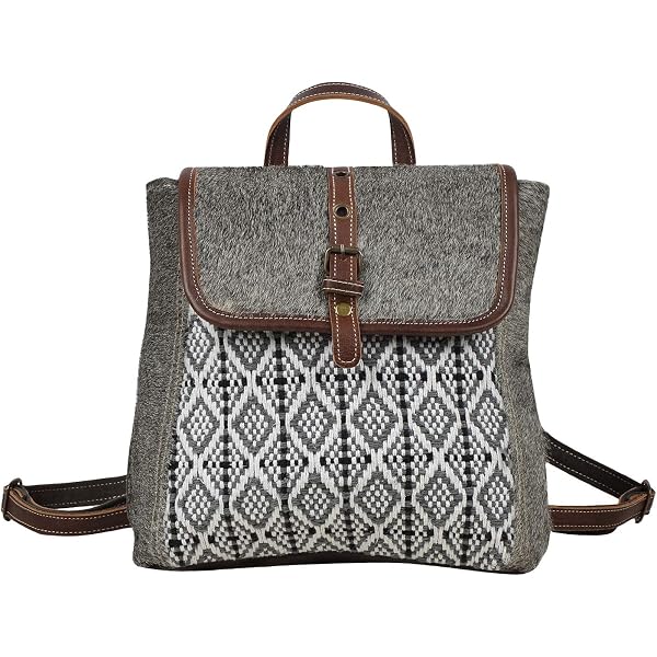 Amazon.com | Myra Bag Grizzle Cowhide & Upcycled Canvas  display picture 1