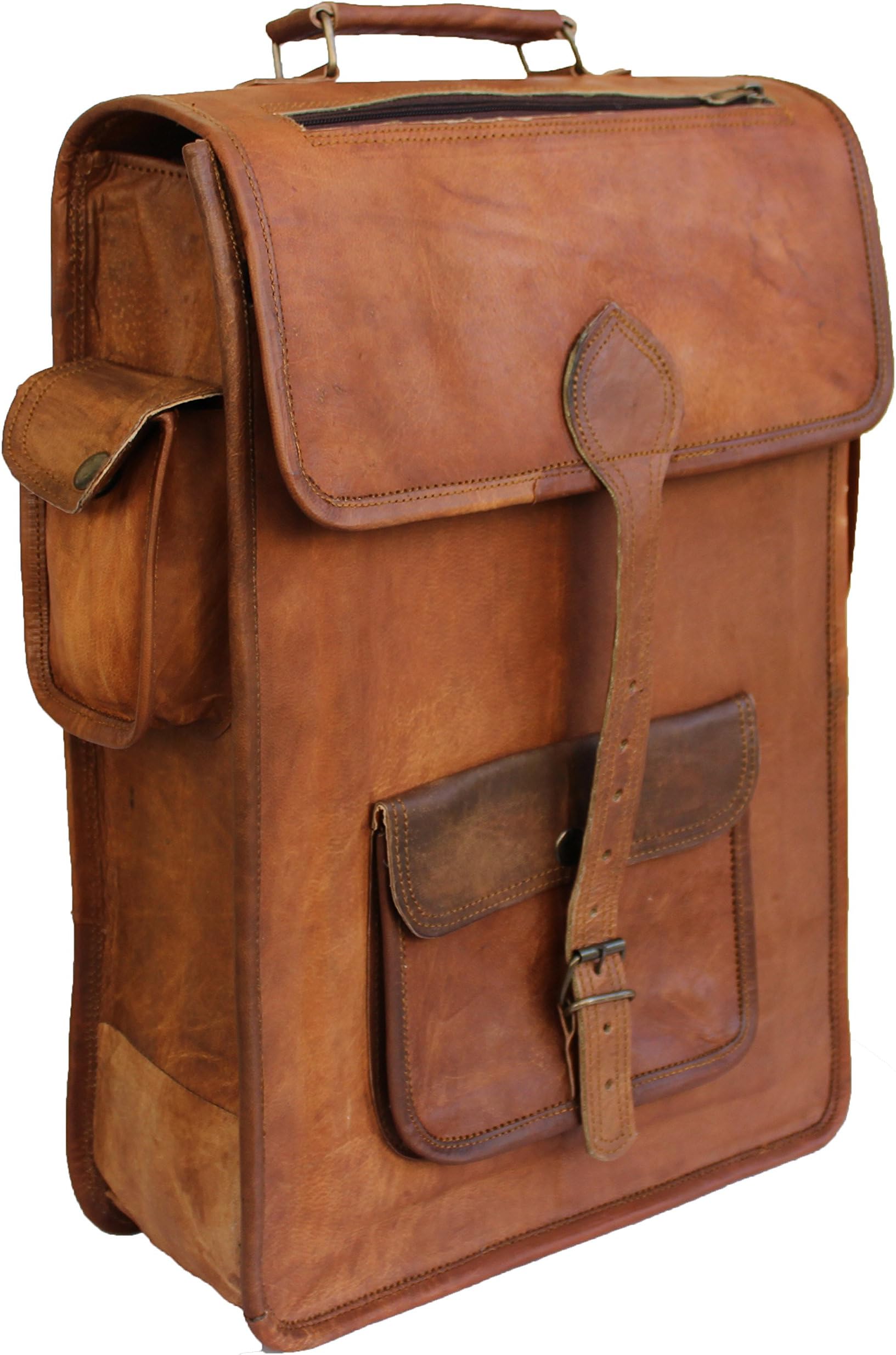 Handmadecart Leather Backpack College School Picnic Laptop Backpack Rucksack