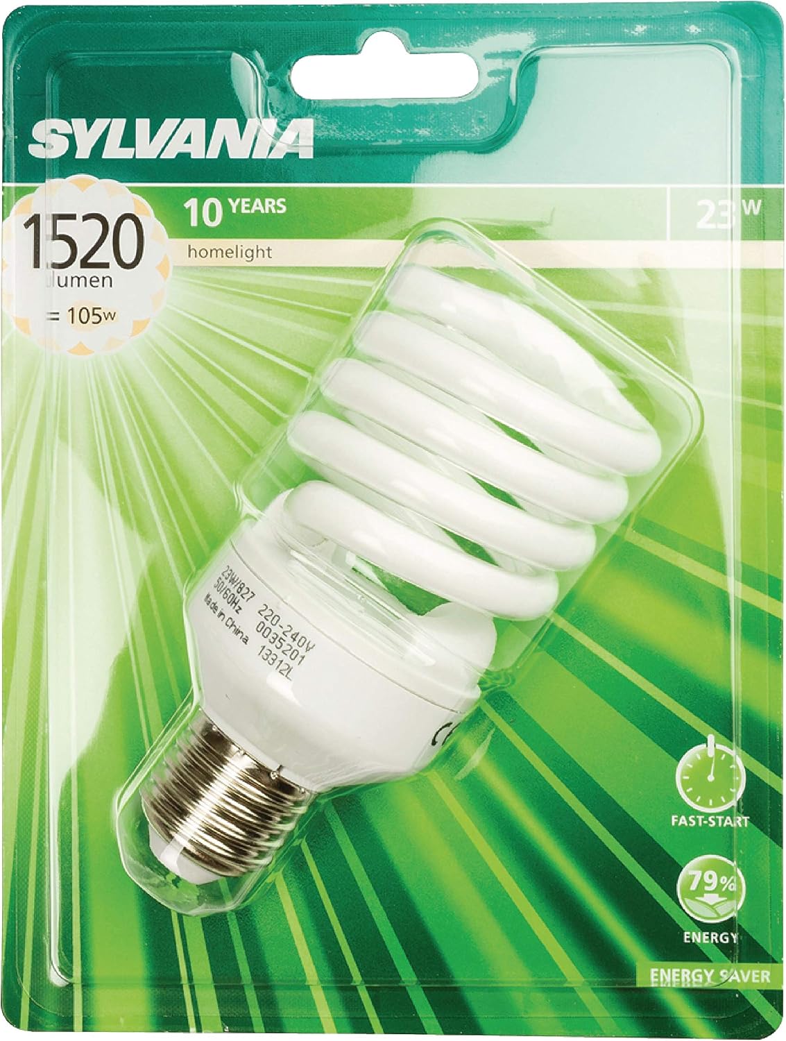 Sylvania 0035201 23 Watt E27 Spiral CFL Energy Saver Light Bulb Eqv to 105 Watt 1700K Warm White - Image 3