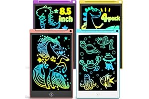 TECJOE 4 Pack LCD Writing Tablet, 8.5 Inch Colorful Doodle Board Drawing Tablet for Kids, Kids Travel Games Activity Learning Toys Birthday Gifts for 3 4 5 6 Year Old Boys Girls Toddlers Preschooler