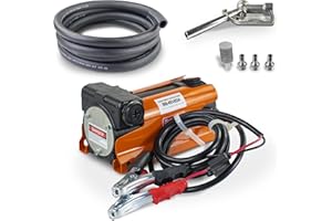 SuperHandy Diesel Transfer Pump Kit 10GPM/40LPM Heavy Duty Portable Electric DC 12V Alligator Clamps Includes: Aluminum Manua
