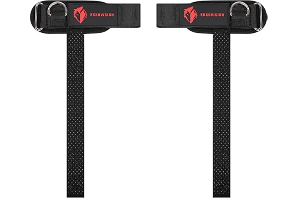 Ekkovision Weight Lifting Straps With Cuffed D Ring, Secure Fit, Enhanced Grip, Black Nylon, Gym Training