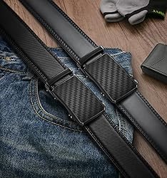 KEMISANT Men Belt 2 Pack, Leather Ratchet Belt Easy