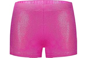 MOMOTIGER Girls Dance Short Gymnastics Shorts for Girls Metalli Sparkle Glitter Tumbling Bottoms