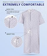 Utopia Care Patient Gown Blue Diamond Print Back Tie Fits Up To 2XL 47 Long 66 view 3