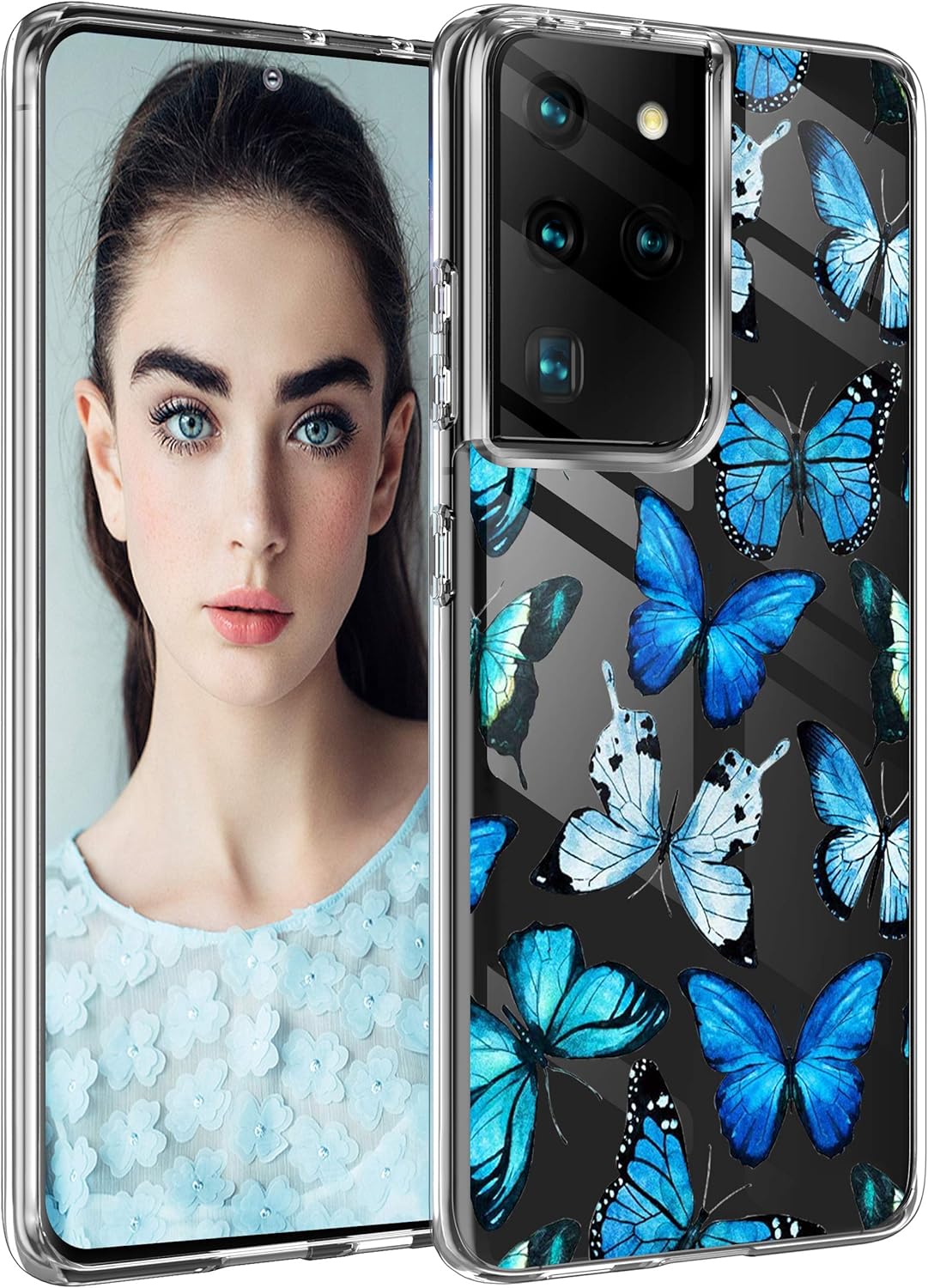 Funda para teléfono móvil Samsung S21 Ultra de silicona con purpurina y