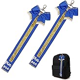 YGBDXB Glitter Cheer Bow Keychain 2 Pack - Pin Me Ribbon for Backpacks, Spirit Gifts for Cheerleaders, Team Gifts