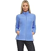 Swiss Alps Womens Lightweight Full-Zip Polar Soft Fleece Jacket Long-Sleeve Outdoor Coat with Pockets for Fall Winter