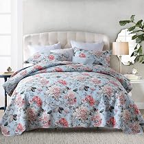 Flowers Quilt Bedspread Bedding Set 