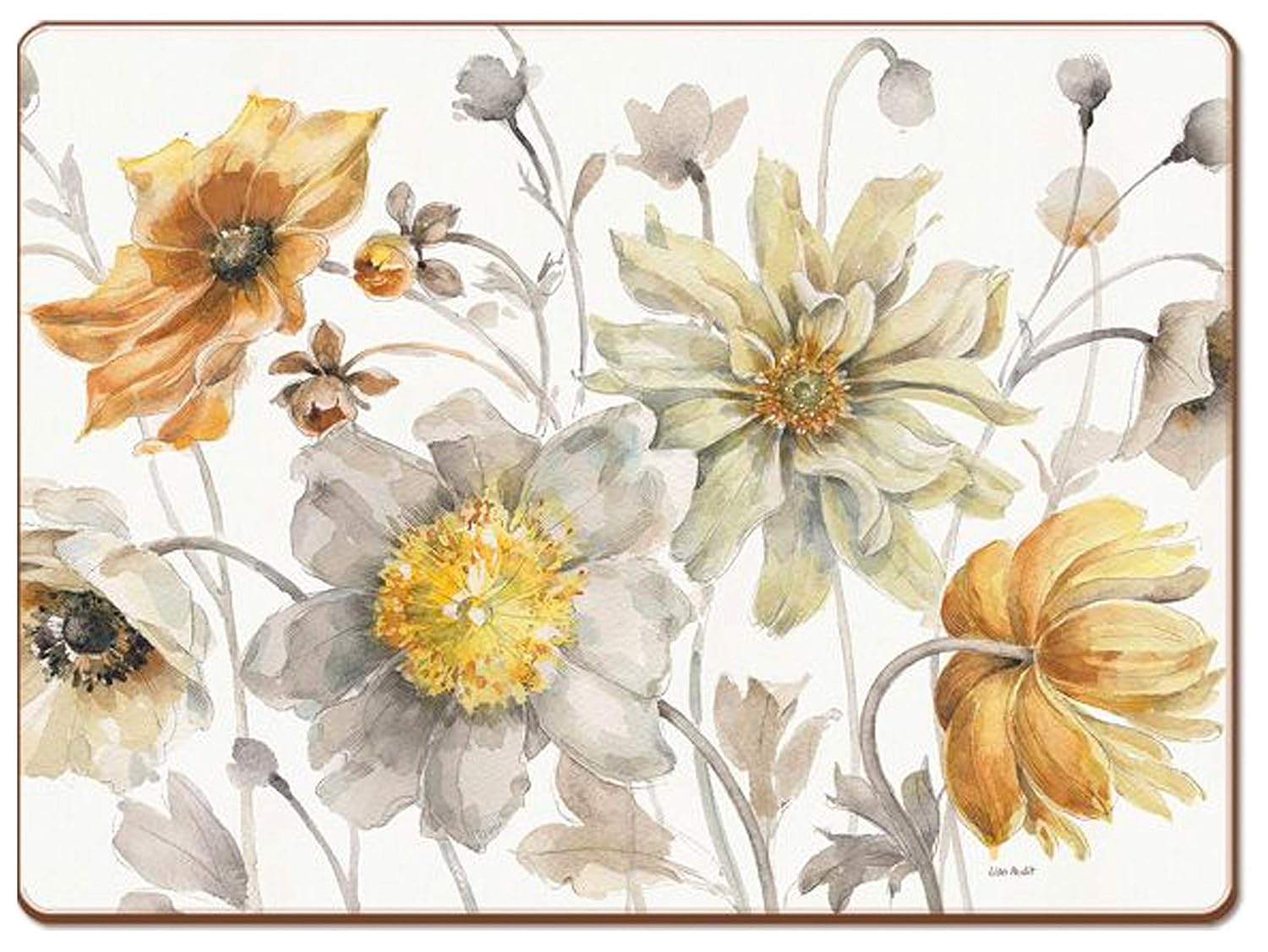 Cala Home 4 Premium Hardboard Placemats Table Mats, Fields of Gold