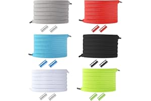 VOCOOL 6 Pairs No Tie Elastic Shoe Lace Elastic Tieless Shoelace, One Size Fits All Adult and Kids, 6 Colors