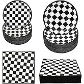 Hpscdyo 180Pcs Race Car Party Supplies Paper Plates and Napkins Serve 60 Disposable Tableware Set for Birthday Party Decorations Game Day Family Holiday Sports Events