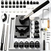 GEMKIT Professional Ring Bender Tool Kit for Metal Stock up to 3 mm, Spoon Ring Maker with Steel &amp; Nylon Dies, Mandrel, Ring Sizer and Jeweler's Saw, Heavy Duty Jewelry Making Tool