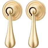 RZDEAL Solid Brass Cabinet Knobs 2 Pack, Modern Brass Brushed Pendant Knob, Gold Cabinets Drop Pulls for Kitchen Drawer and Dresser
