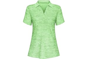 CUCUCHY STYLE Cucuchy Womens V Neck Golf Polo Shirts Moisture Wicking Sports Workout Tops