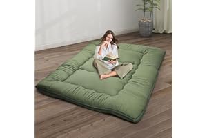 BOMNIOOC Japanese Floor Mattress,4" Thicken Japanese Floor Sleeping Pad Foldable,Futon Mattress Suitable for Camping and Guest Room
