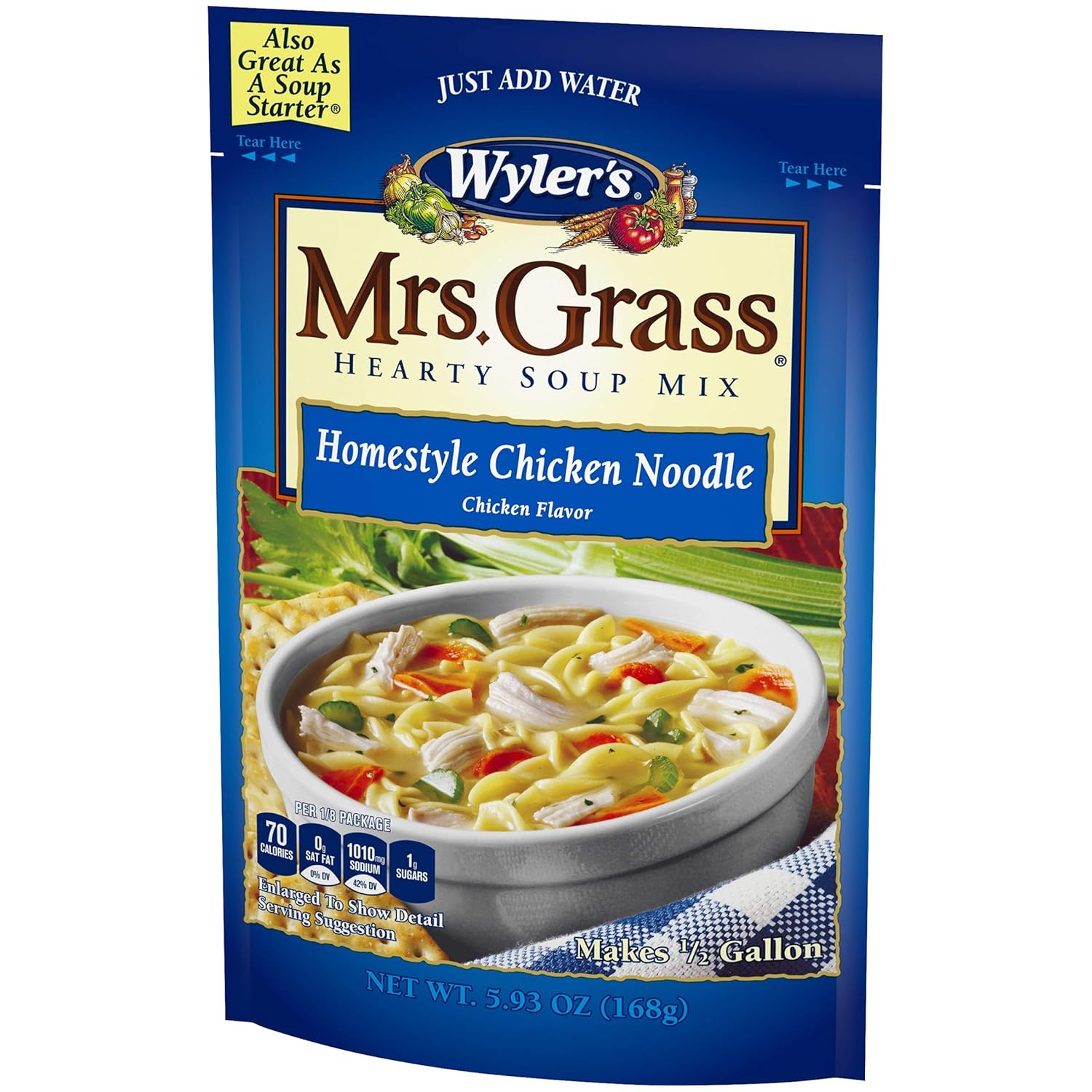 Amazon Com Mrs Grass Homestyle Chicken Noodle Hearty Soup Mix 5 93 Ounce Pack Of 8 Packaged Beef Soups Grocery Gourmet Food