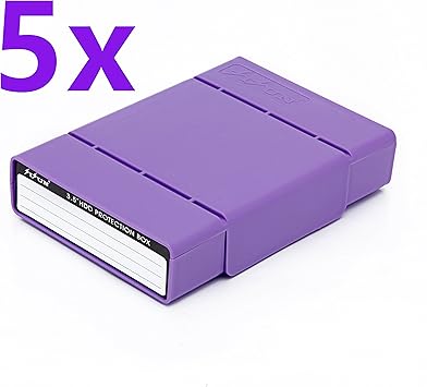 5-paquete]SISUN® Caja protectora disco duro, Funda de protección para disco duro de 3.5 