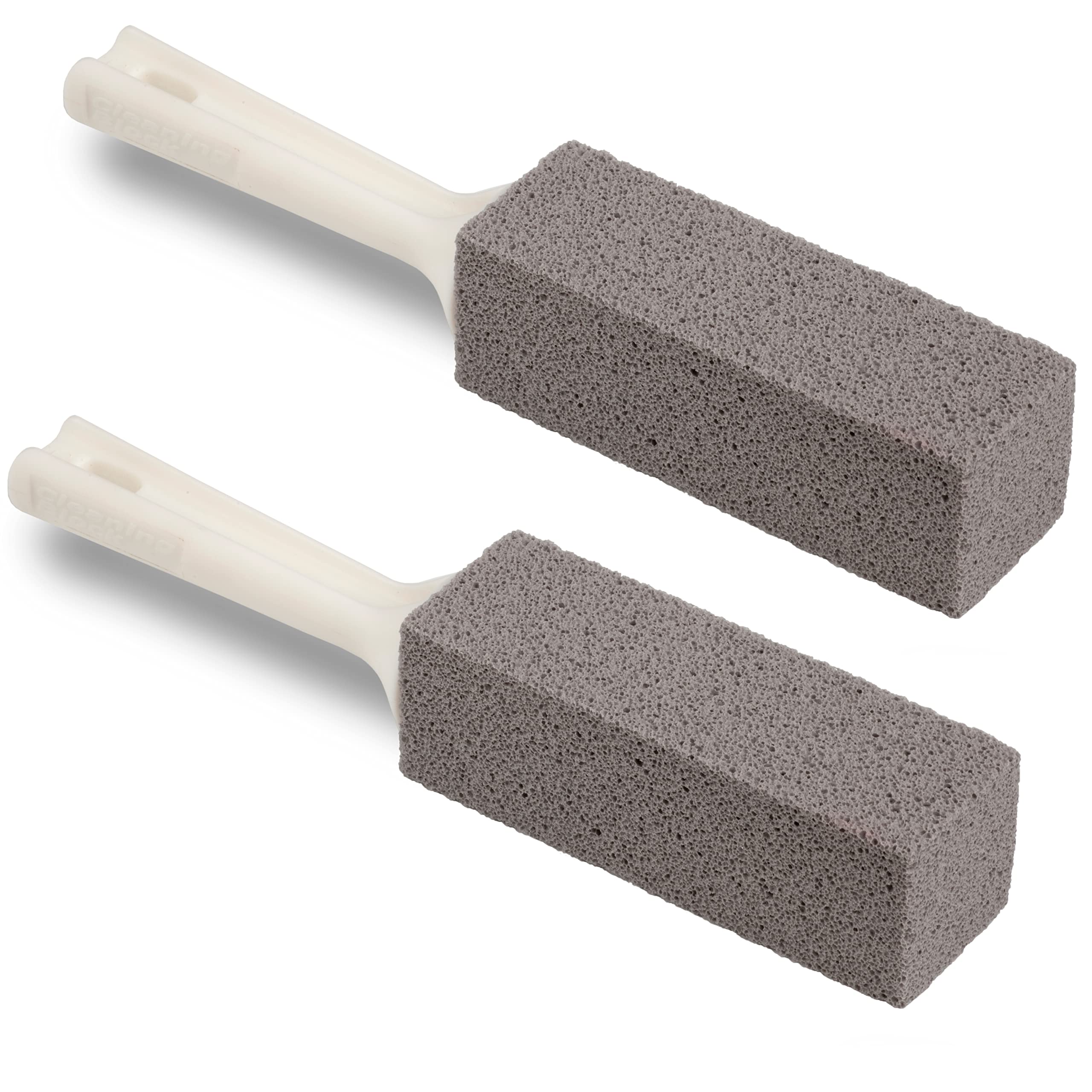Cleaning Block WC, toilet cleaning stone with handle, 1 piece (pack of 2), grey
