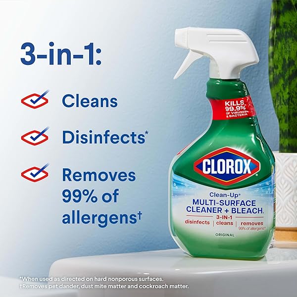 CLOROX CLEAN-UP ALL PURPOSE CLEANER WITH BLEACH ORIGINAL, HOUSEHOLD ESSENTIALS, 64 OUNCE REFILL BOTTLE