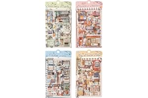 Uideyvi Travel Series Sticker Scrapbooking Supplies for Junk Journal, 16 Sheets PET Stickers(TZ-010-005)