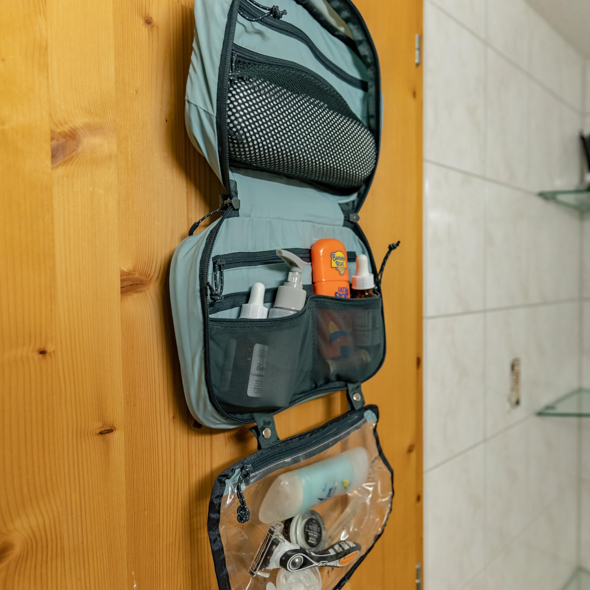 Toiletry Bag Kit Set: Hanging Travel Toiletry Bag + 311 TSA Cosmetic Liquid Bag + Ultralight Accessory Organizer Pouch