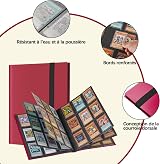 Lictin Trading Cards Album 396 Pocket Binder 22 Pages 18 Pockets Red view 5