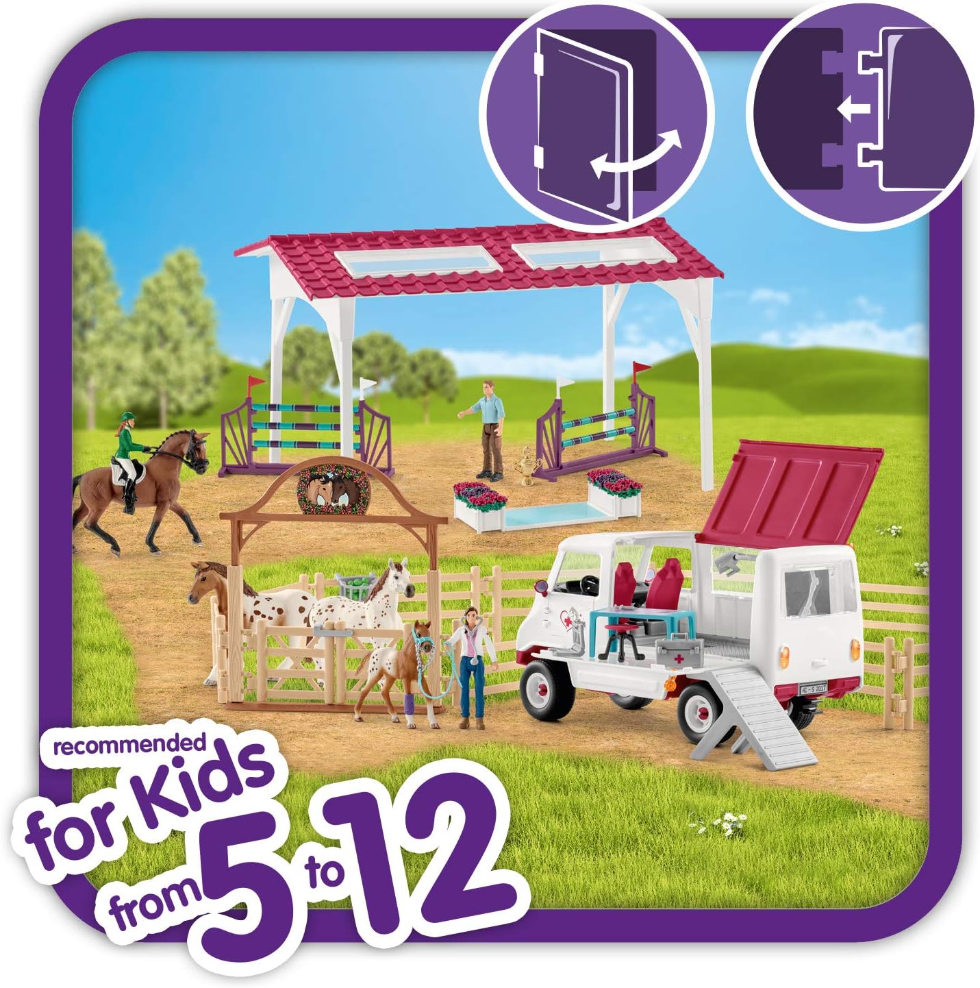 SCHLEICH 72140 Fitness-Check vor dem großen Turnier, ab 5 Jahren, HORSE CLUB, Spielset, 39 Teile, Multicolor - Image 4
