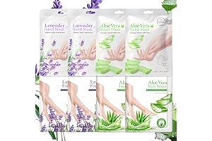 ASMAYSA 8 Pairs Hand and Feet Mask, Hand Gloves Moisturizing, Hydrating, Feet Peeling Mask for Men Women Repairing Dry, Cracked Skin, Aloe Vera & Lavender,