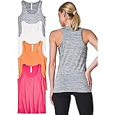 Ultra Performance Womens Athletic Workout Tank Tops 4 Pack Women's Running Shirts Casual Loose fit Gym Tanks for Women