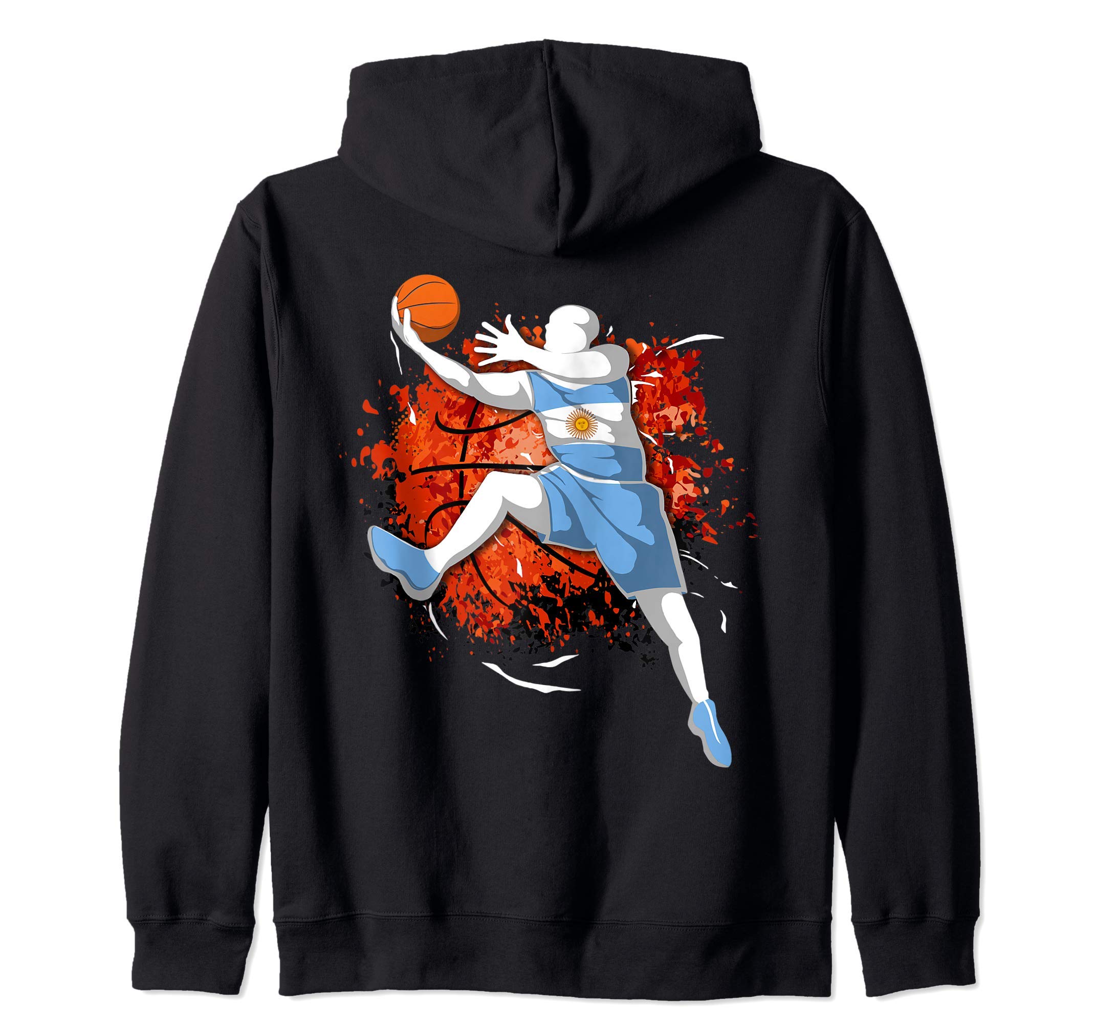 Proud Argentina Basketball Lovers Argentinian National Flag Zip Hoodie