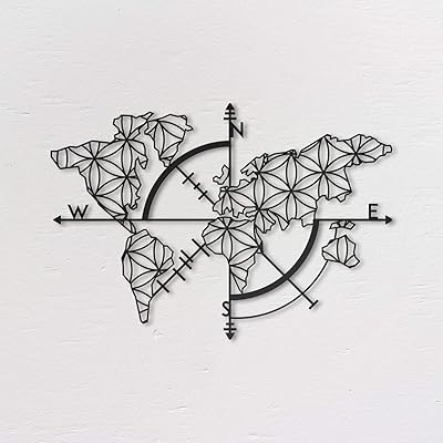 Buy Northshire Metal Wall Decor World Map Of Life Metal Wall Art Small Black Wall Decor Bathroom Decor Bedroom Decor And Kitchen Wall Decor Wall Decorations For Living Room Online In Germany