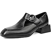 feetquake Womens Dress Shoes Chunky Heels Pumps Shoes Women Faux Leather Comfortable Black Dress Shoes for Women Dressy Casual