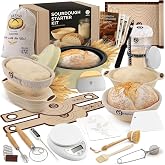 Sourdough Starter Kit with Dutch Oven and Scale - Complete Sourdough Kit with Proofing Baskets, 34oz Jar, Slings, and Other Premium Bread Making Tools - Perfect Baking Gifts for Women, Men, and Bakers