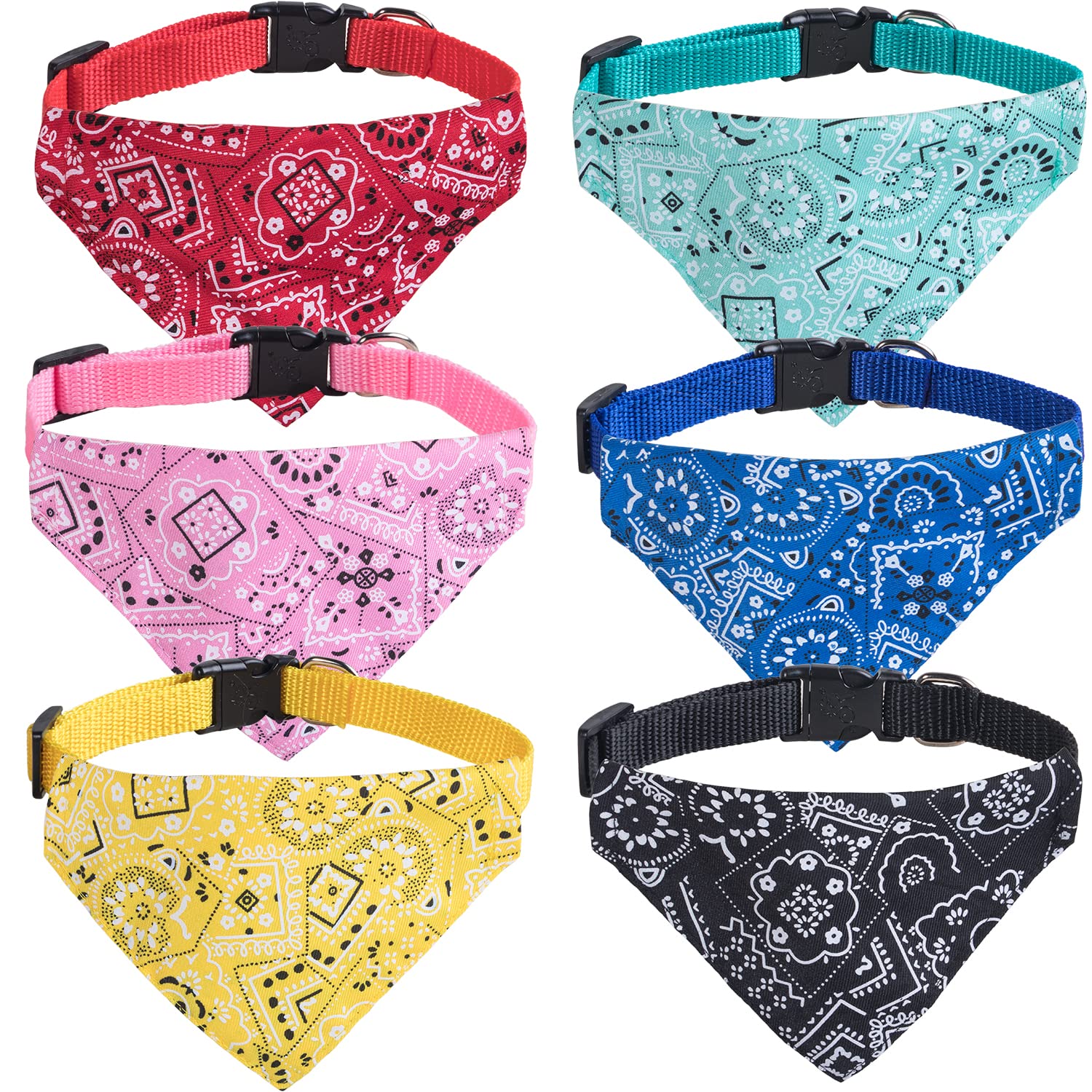 Photo 1 of XIMA 6PCS Cat Bandana Collars with Removable Bow Tie for Cats Puppy Kittens Small Dogs Collars Adjustable Bandana